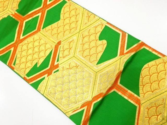 JAPANESE KIMONO / ANTIQUE FUKURO OBI / SILK / WOVEN KIKKO